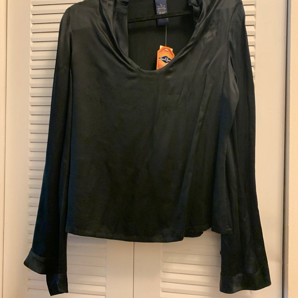 Earl Jean Silk Top. Black, large. NEW with tags.